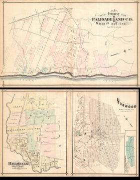 1876 Walker Map of Norwood, Hillsdale & the Palisade Land Co.,New Jersey