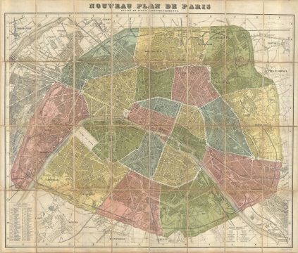 1878 Hachette City Plan or Pocket Map of Paris, France