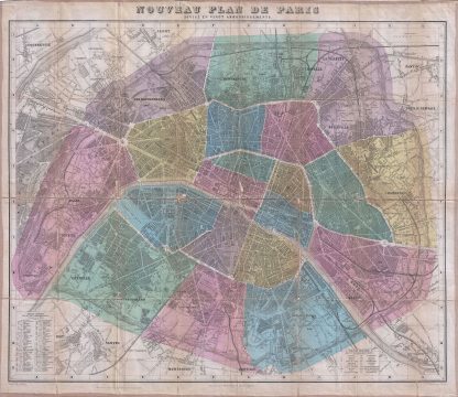 1899 Vuillemin Map or City Plan of Paris, France