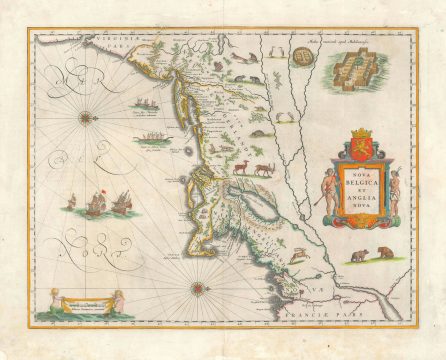 1640 Blaeu Map of New England and the New Netherlands