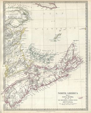 1832 S.D.U.K. Map of Nova Scotia, Canada