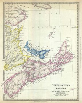 1848 S.D.U.K. Map of Nova Scotia, Canada