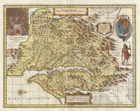 1690 Valk and Schenk Map of Virginia and the Chesapeake (Hondius / Smith)
