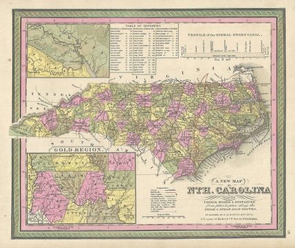 1849 Mitchell Map of North Carolina