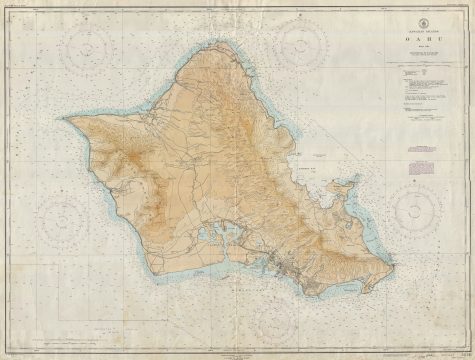 1948 U.S. Coast Survey Chart of Oahu, Hawaii