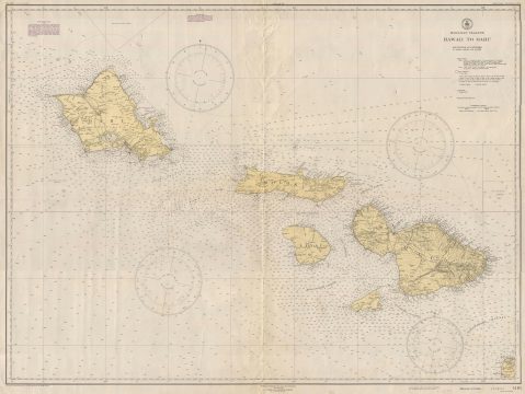 1948 U.S. Coast Survey Chart of Hawaii: Maui, Lanai, Molokai, and Oahu