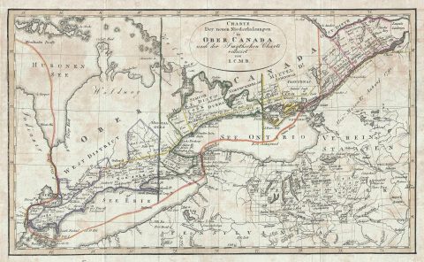 1820 David Smith and Franz Pluth Map of Ontario, Canada