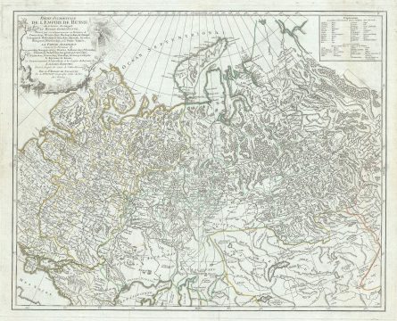 1750 Vaugondy Map of Western Russia (Russian Empire)