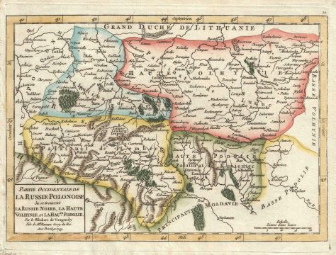 1749 Vaugondy Map of Western European Russia