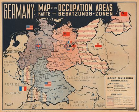 1945 Atlanta War II Map of Germany w/ Allied Occupation Zones