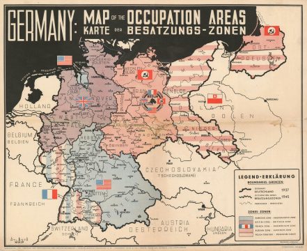 1945 Atlanta GmbH Map of Germany and Allied Occupation Zones After World War II