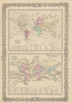 1856 Colton Map of World Ocean Currents and Co-Tidal Lines