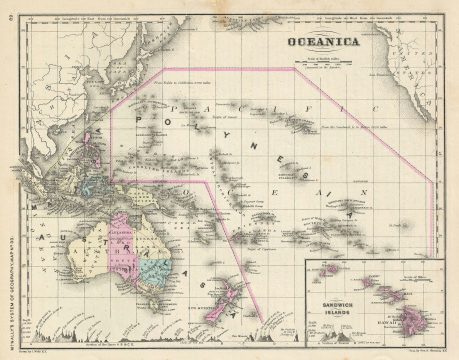 1866 Rand McNally Map of Australia and Polynesia