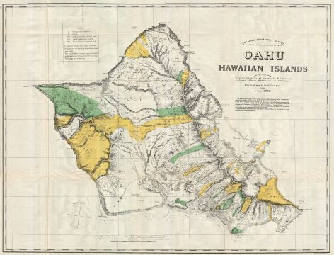 1901 Land Office Map of the Island of Oahu, Hawaii ( Honolulu )