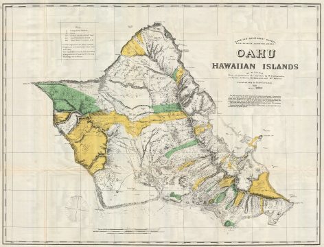 1902 Land Office Map of the Island of Oahu, Hawaii ( Honolulu )