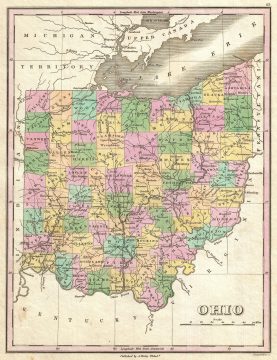 1827 Finley Map of Ohio