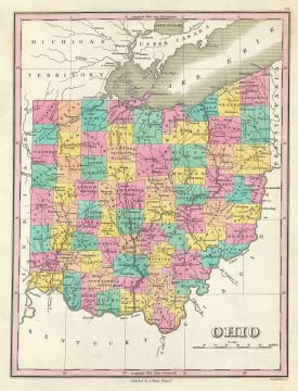 1828 Finley Map of Ohio