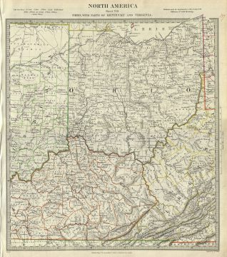 1833 S.D.U.K. Map of Ohio, Kentucky and Virginia