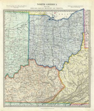 1848 S.D.U.K. Map of Ohio, Kentucky and Virginia