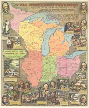 1936 William Mark Young Pictorial Map of Illinois, Ohio, Indiana, Michigan, and Wisconsin