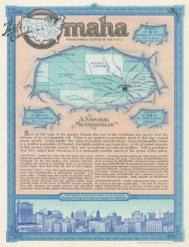 1928 Epsten Lithography Stationery Map of Nebraska