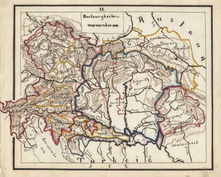 1871 Sikkel Manuscript Map of the Austrian Empire