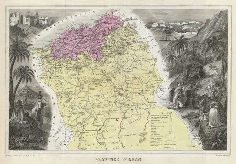 1878 Migeon Map of the Oran Province, Algeria