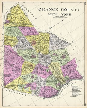 1912 Century Map of Orange County, New York