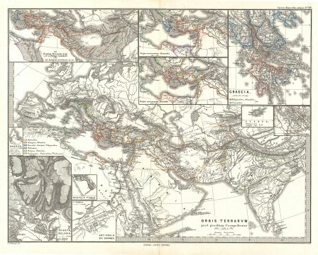 1865 Spruner Map of the World After the Battle of Corupedi