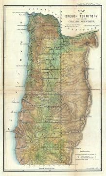 1856 Public Survey Land Office Map of Oregon