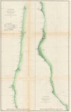 1871 U.S. Coast Survey Map of the Oregon and Nothern California Coastline