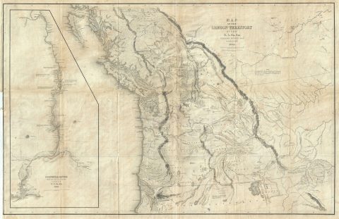 1841 Wilkes Map of the Oregon Territory / Vancouver, British Columbia
