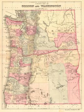 1881 Bradley Map of Oregon and Washington