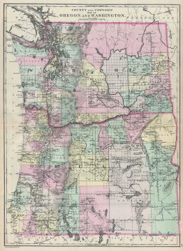 1887 Bradley Map of Oregon and Washington