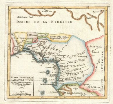 1749 Vaugondy Map of West Africa