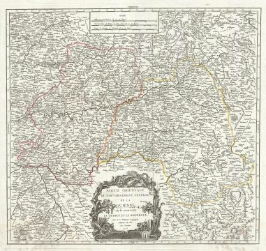 1753 Vaugondy Map of the Eastern Guyenne Region of France