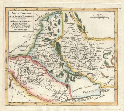 1749 Vaugondy Map of Eastern European Russia