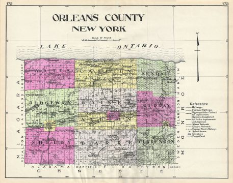1912 Century Map of Orleans County, New York