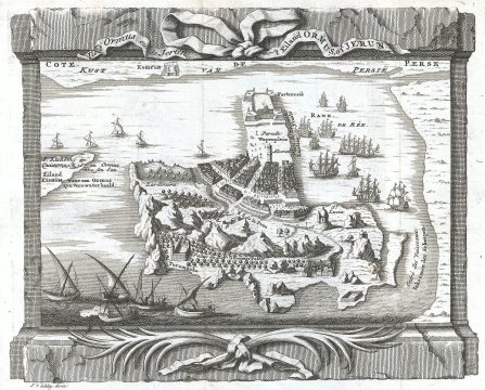 1750 Schley Map of Ormus, Persian Gulf
