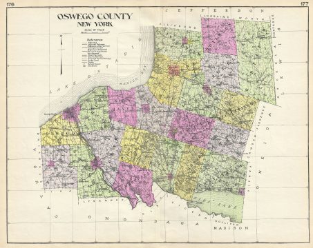 1912 Century Map of Oswego County, New York