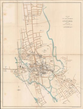 1902 Alden City Plan or Map of Oxford, England