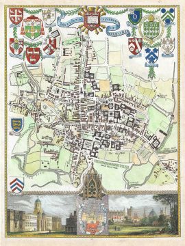 1837 Moule Map of Oxford, England