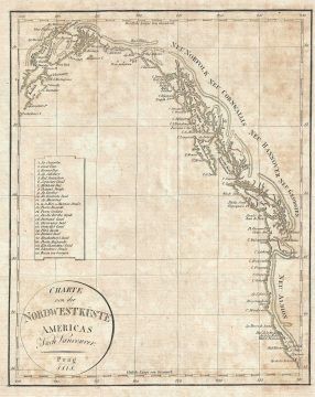 1818 Franz Pluth Map of the Pacific Coast of North America