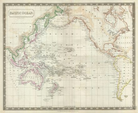 1835 Hall Map of the Pacific Ocean, Australia, and Polynesia