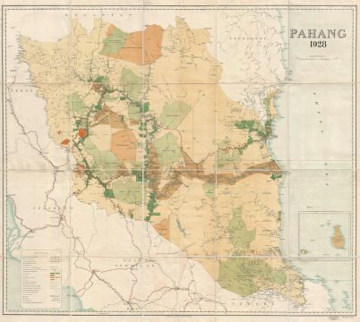 1928 F.M.S. Wall Map of Pahang