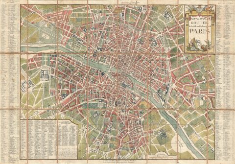 1781 Esnauts and Rapilly Case Map of Paris, France