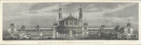 1876 Clerget View of the Trocadero Palace at the Paris Exposition Universelle