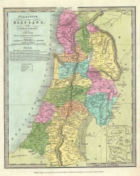 1832 Burr Map of Palestine, Israel or the Holy Land