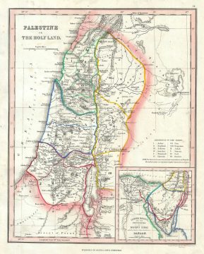 1845 Ewing Map of Palestine, Israel or the Holy Land