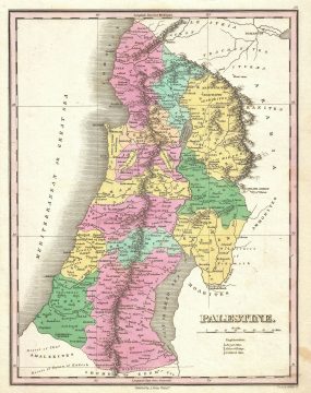 1827 Finley Map of Israel - Palestine - Holy Land